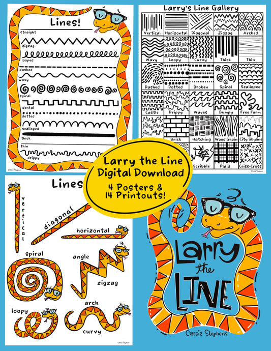 Larry the Line, Posters and Printouts Bundle, Digital Download